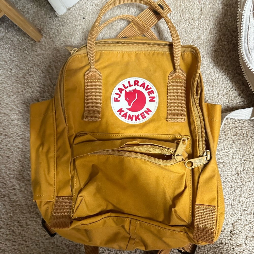Fjallraven mini kanken backpack yellow